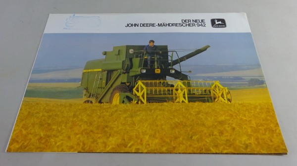 Faltprospekt / Broschüre John Deere - Mähdrescher 942 Stand 02/1980