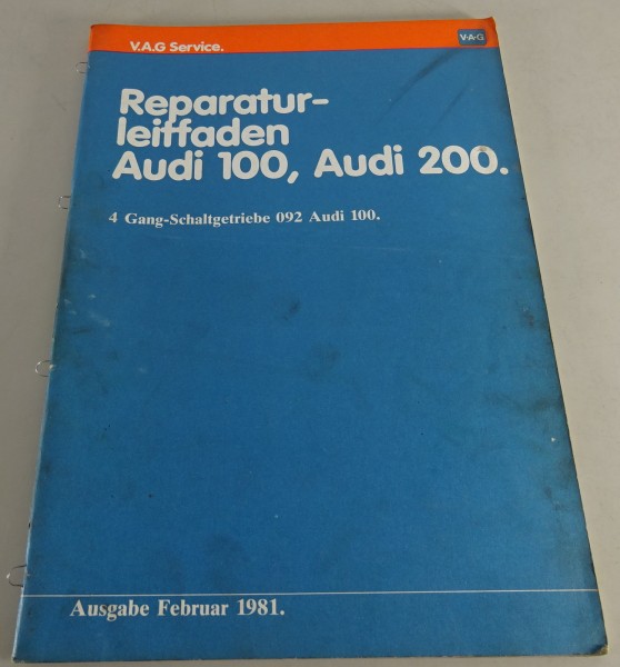 Werkstatthandbuch / Reparaturleitfaden Audi 100 C2 Schaltgetriebe 092 von 2/1981