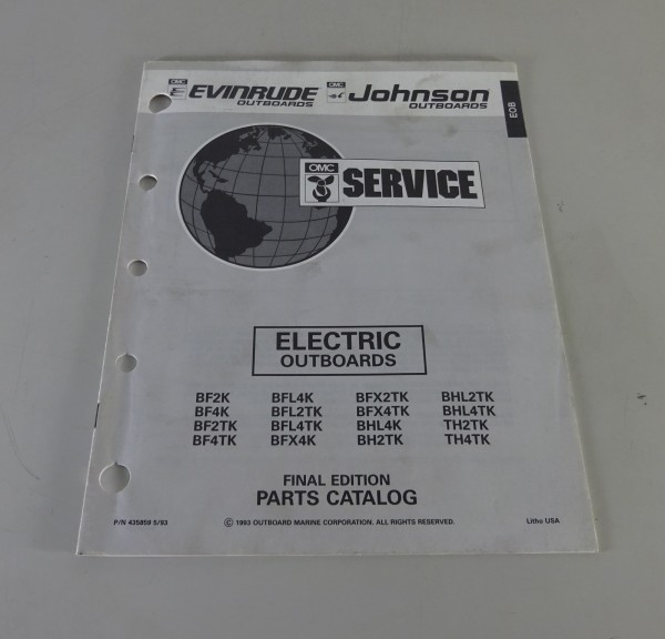 Teilekatalog Johnson Evinrude Electric Außenborder / Outboard Stand 1993