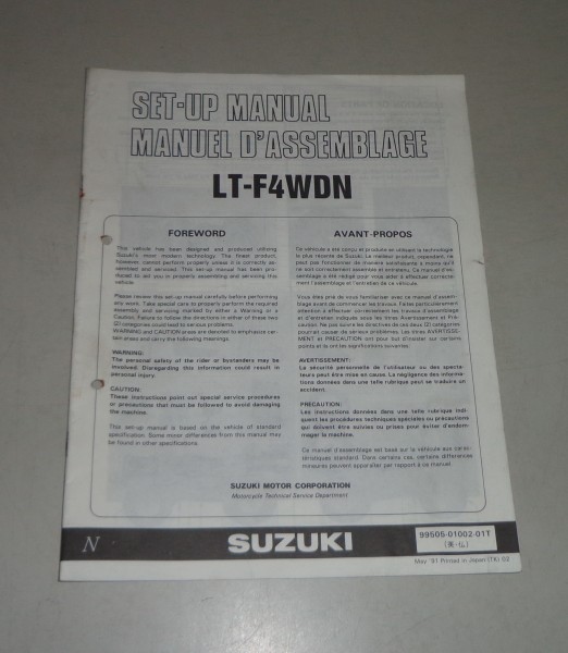 Montageanleitung / Set Up Manual Suzuki LT-F4 WD Stand 05/1991