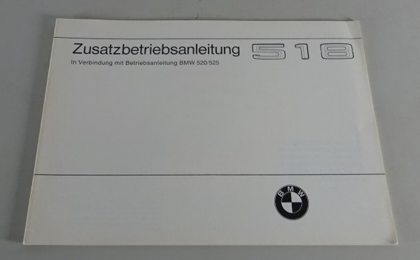 Betriebsanleitung / Handbuch BMW E12 518 Vergaser Stand 05/1974