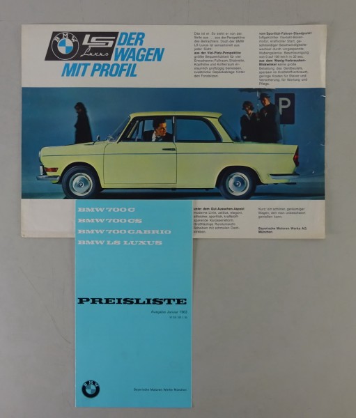 Prospekt / Broschüre + Preisliste BMW LS Luxus Stand 1963