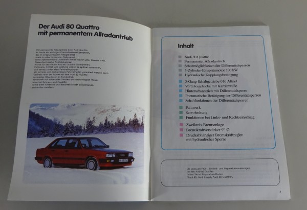 SSP 51 Audi Selbststudienprogramm Service Schulung Audi 80 Quattro