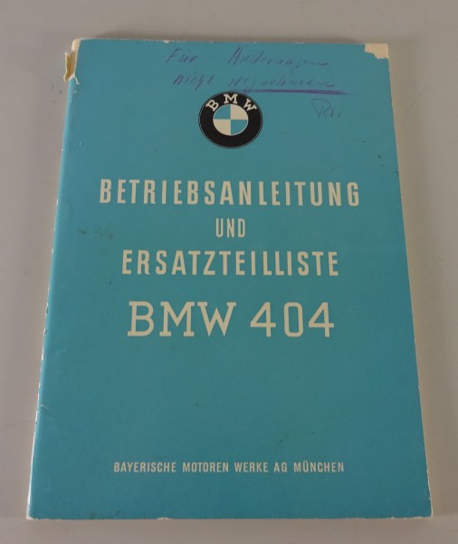 Betriebsanleitung + Ersatzteilliste BMW Industriemotor 404 | 2-Zyl. von 12/1959