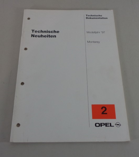 Werkstatthandbuch Prüfanleitung Technische Neuheiten Opel Monterey Stand 1997