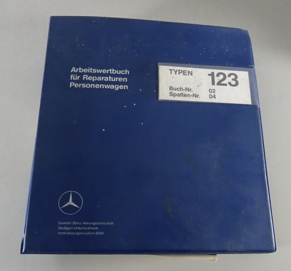 Arbeitsrichtzeiten Mercedes Benz W123 Limousine, T-Modell, Coupe 200 220 230 etc