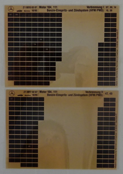 Microfich Teilekatalog Mercedes-Benz Motor M104 / 111 Verbrennung I - II 10/1995