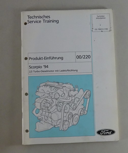 Technische Information 00/220 Einführung Ford Scorpio \'94 2,5l Turbo Diesel