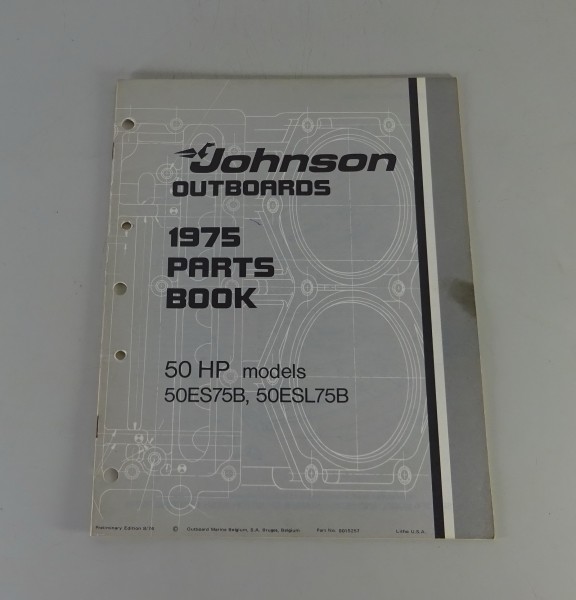 Teilekatalog OMC Johnson Outboards 50 PS Models Stand 08/1974