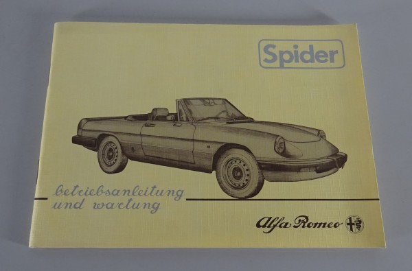 Betriebsanleitung Alfa Romeo Spider Aerodynamica / Gummilippe Stand 06/1984