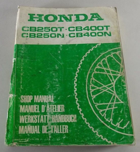 Werkstatthandbuch / Workshop Manual Honda CB 250 / 400 T / 250 / 400 N von 1978