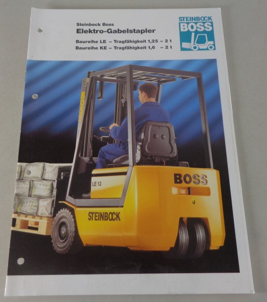 Prospekt Boss Steinbock Elektro-Gabelstapler LE 1,25 - 2t / KE 1,6 - 2t von 1996