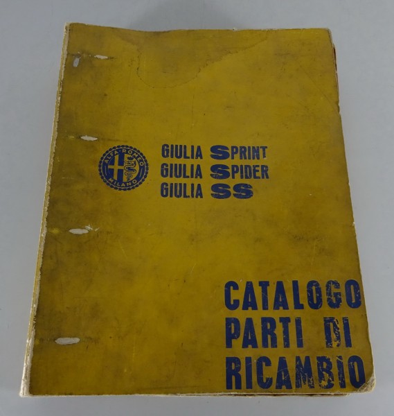 Teilekatalog / Parts list Alfa Romeo Giulia Sprint, Spider + SS Typ 101 von 1964