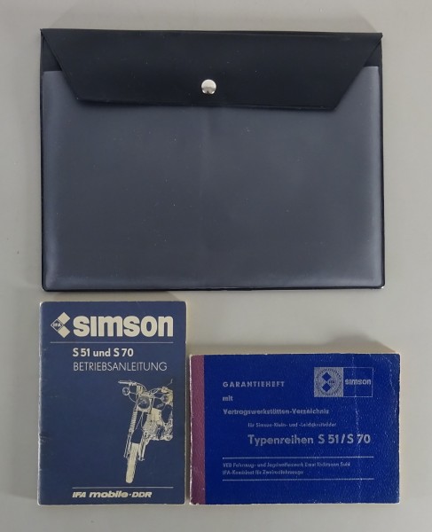 Bordmappe + Betriebsanleitung / Handbuch Simson S 51 / S 70 Stand 01/1986