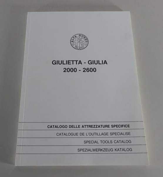 Spezialwerkzeug-Katalog Alfa Romeo Giulia/2000 Berlina+Spider/2600 '66 Nachdruck