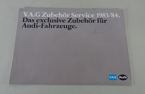 Prospekt / Broschüre Audi Das exclusive Zubehör für Audi-Fahrzeuge 1983/1984