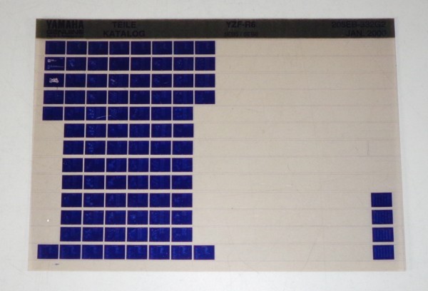 Microfich Parts Catalogue / Ersatzteilkatalog Yamaha YZF - R6 Stand 01/2000