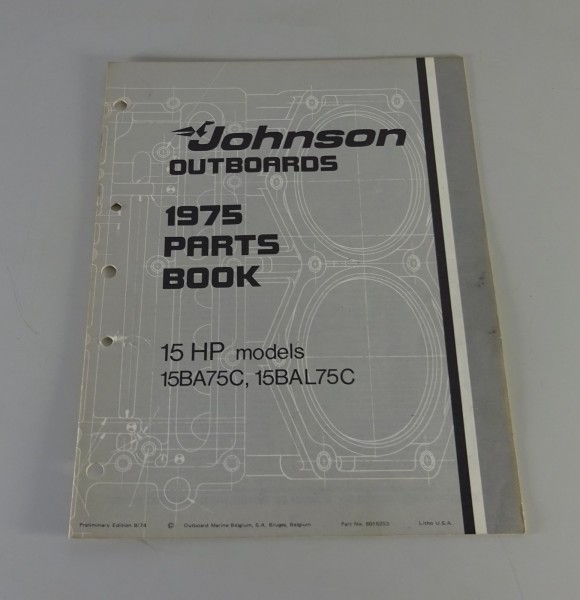 Teilekatalog OMC Johnson Outboards 15 PS Models Stand 3/1975