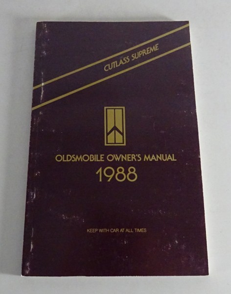Owner´s Manual / Handbook Oldsmobile Cutlass Supreme Stand 1988
