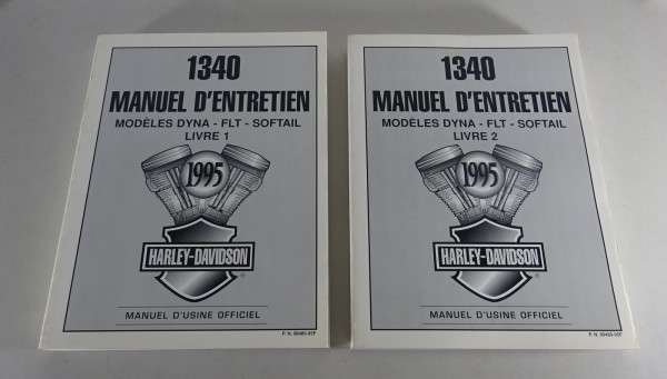 Manuel d'entretien Harley Davidson 1340 Dyna / FLT / Softail '1995 Volume 1 + 2
