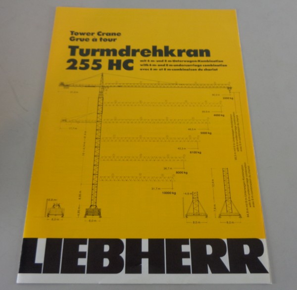 Datenblatt / Technische Beschreibung Liebherr Turmdrehkran 255 HC von 01/1980