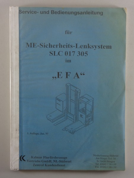 Betriebsanleitung Kalmar ME-Sicherheits-Lenksystem SLC 017 305 im EFA 01/1997