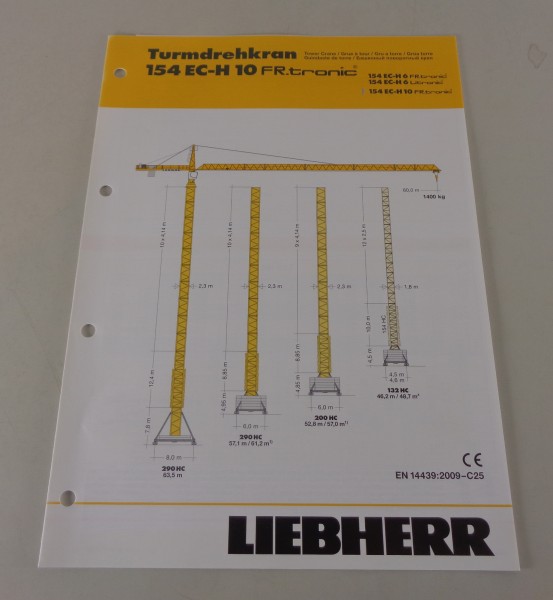 Datenblatt Liebherr Turmdrehkran 154 EC-H 10 FR.tronic von 04/2010