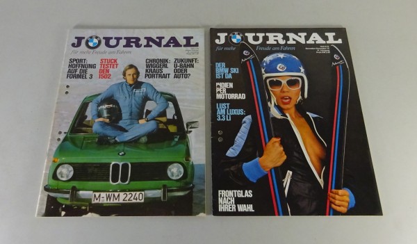Magazin - BMW Journal 2 Hefte u. a. mit BMW 1502 / 1602 / E3 3.3Li '1975