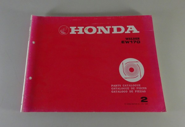 Parts Catalog / Spare Parts List Honda Generator Welder EW 170 from 1983