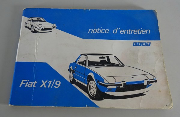 Betriebsanleitung / Handbuch Fiat X 1/9 Stand 07/1973 Französisch