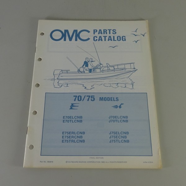 Teilekatalog OMC Johnson / Evinrude 70 / 75 PS Models Stand 1982