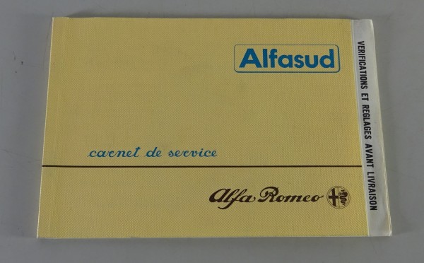 Carnet de Service / Carnet de Chéques Alfa Romeo Alfasud vide sortir 01/1983