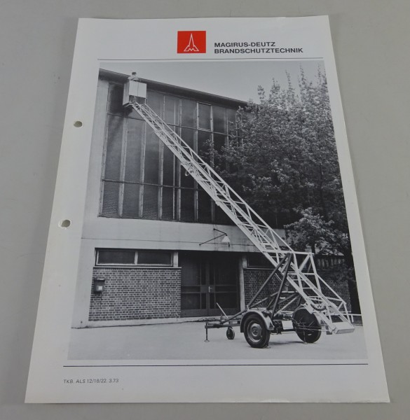 Prospektblatt Magirus-Deutz Anhängerleiter ALS 12/18/26 Stand 03/1973
