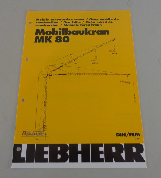 Datenblatt / Technische Beschreibung Liebherr Mobilbaukran MK 80 von 03/2001