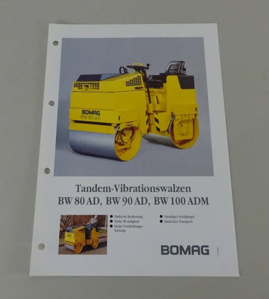 Prospektblatt Bomag Tandem-Vibrationswalzen BW 80 AD / 90 AD / 100 ADM '02/1993