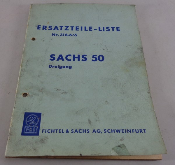 Teilekatalog / Ersatzteilliste Sachs Motor 50 Dreigang Stand ca. 1960er