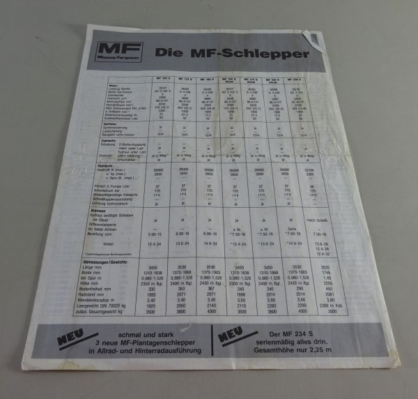 Prospekt / Broschüre Massey Ferguson MF Schlepper - Programm Stand 06/1983