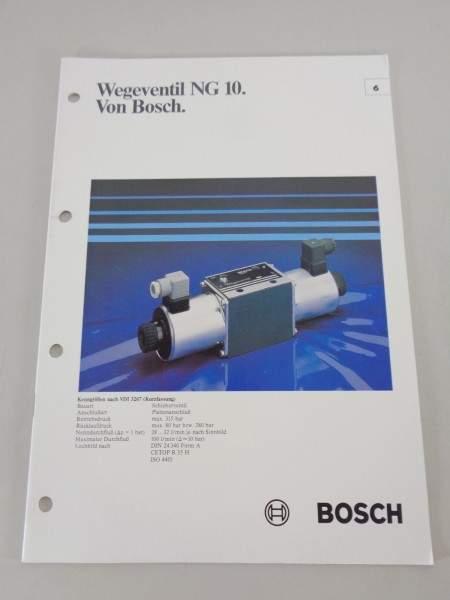 Prospekt / Technische Info Bosch Wegeventil NG 10 Stand 11/1980