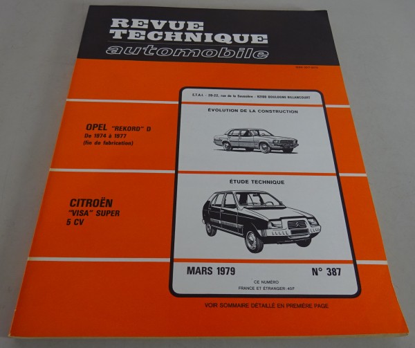 Reparaturanleitung Revue Technique Opel Rekord D / Citroen Visa Stand 03/1979