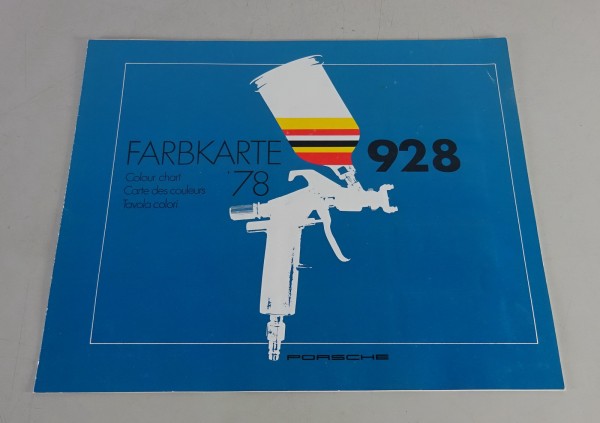 Prospekt Farbkarte + Polster Porsche 928 Serien-und Sonderfarben Modelljahr 1978
