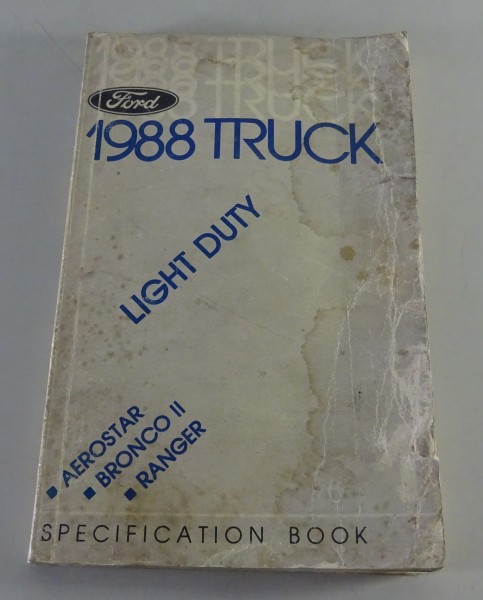 Tabellenbuch Ford Aerostar / Bronco II / Ranger Modelljahr 1988