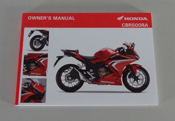 Owner's Manual / Handbook Honda CBR 500 RA from 10/2018