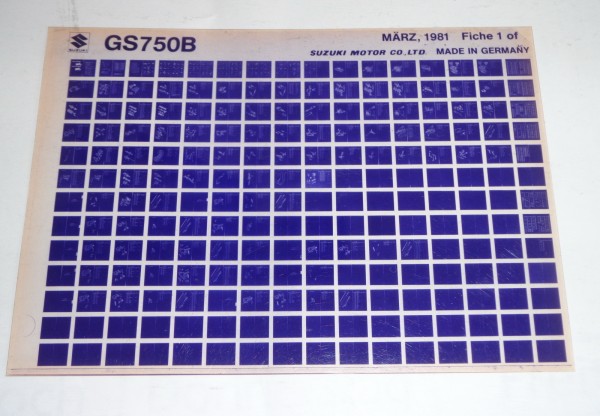 Microfich Teilekatalog Ersatzteilkatalog Suzuki GS 750 B / GS750B Stand 03/1981