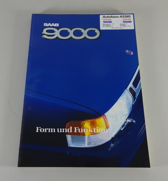 Händlerprospekt Saab 9000 / Turbo 16 / i 16 Form und Funktion Stand 1987