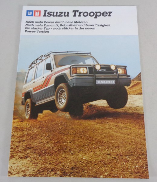Prospekt / Broschüre Isuzu Trooper 2,6 / 2,8 Liter Stand 12/1987