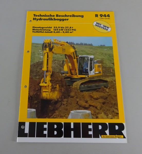 Prospekt Liebherr Hydraulikbagger R 944 Litronic Technische Daten Stand 02/1998