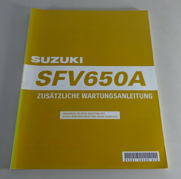 Werkstatthandbuch / Nachtrag Suzuki SFV650FA Gladius K9 Stand 07/2009