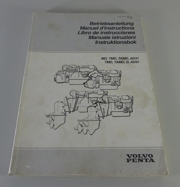 Betriebsanleitung Volvo Penta Motoren 31 + 41 MD / TMD / TAMD / AD / D 09/1992