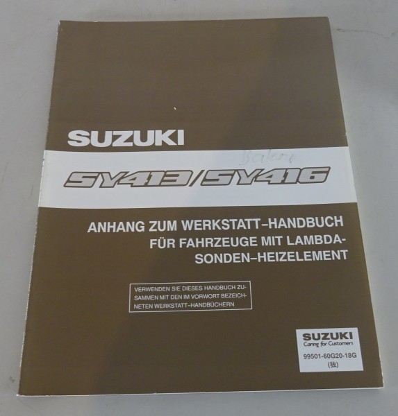 Werkstatthandbuch Suzuki Baleno Anhang SY 413 416 Stand 05/1996