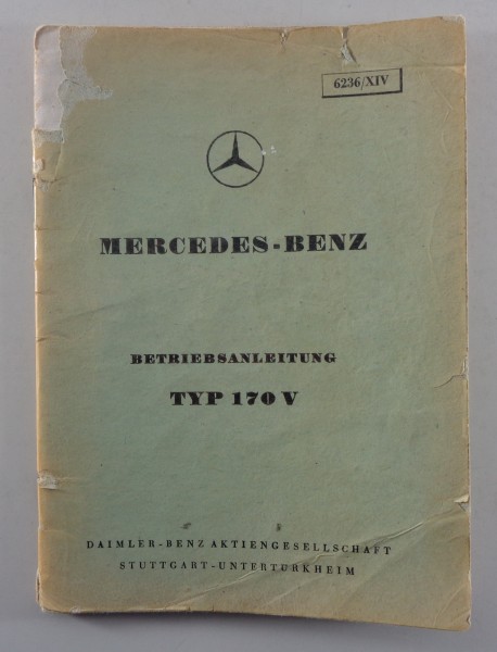 Betriebsanleitung Mercedes-Benz Typ 170 V W136 von 01/1949